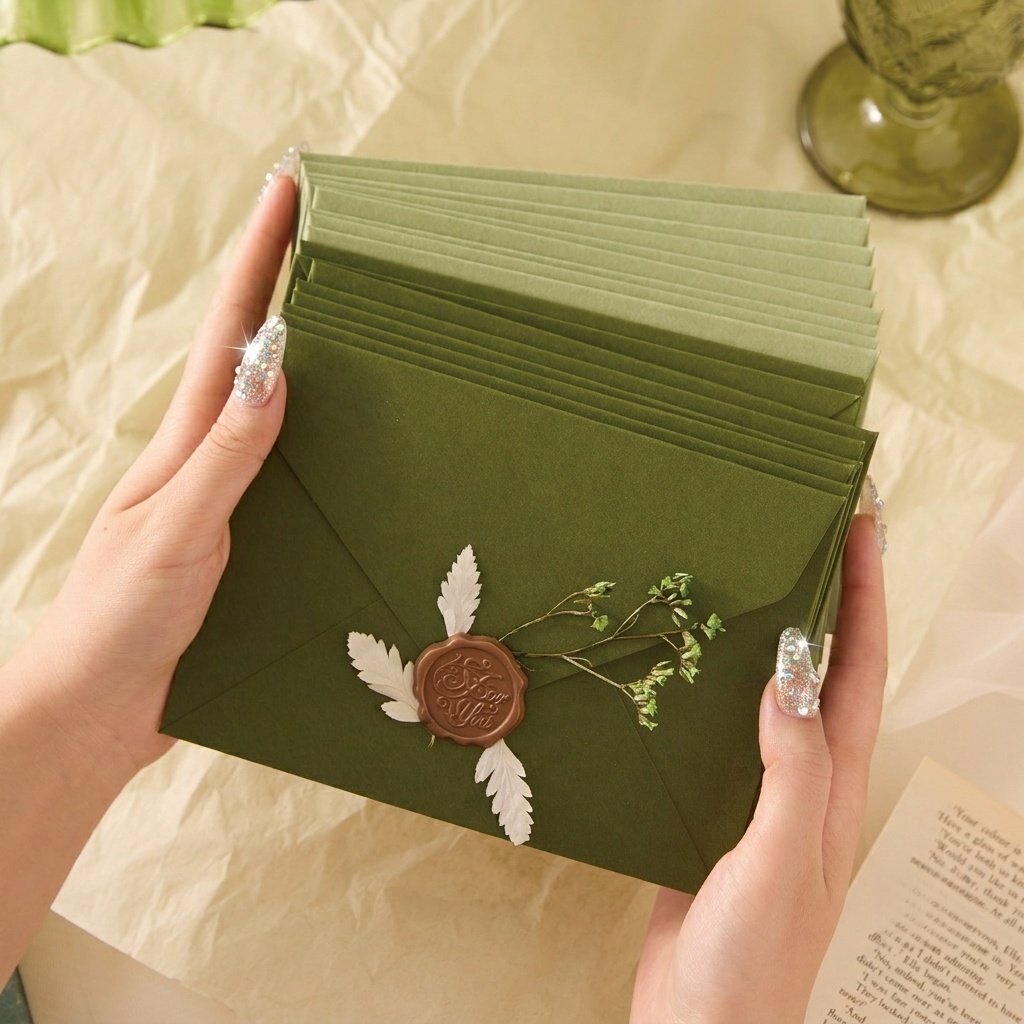 Wax Seal Letter Kit - 20/50 Peças de Envelopes Românticos com
