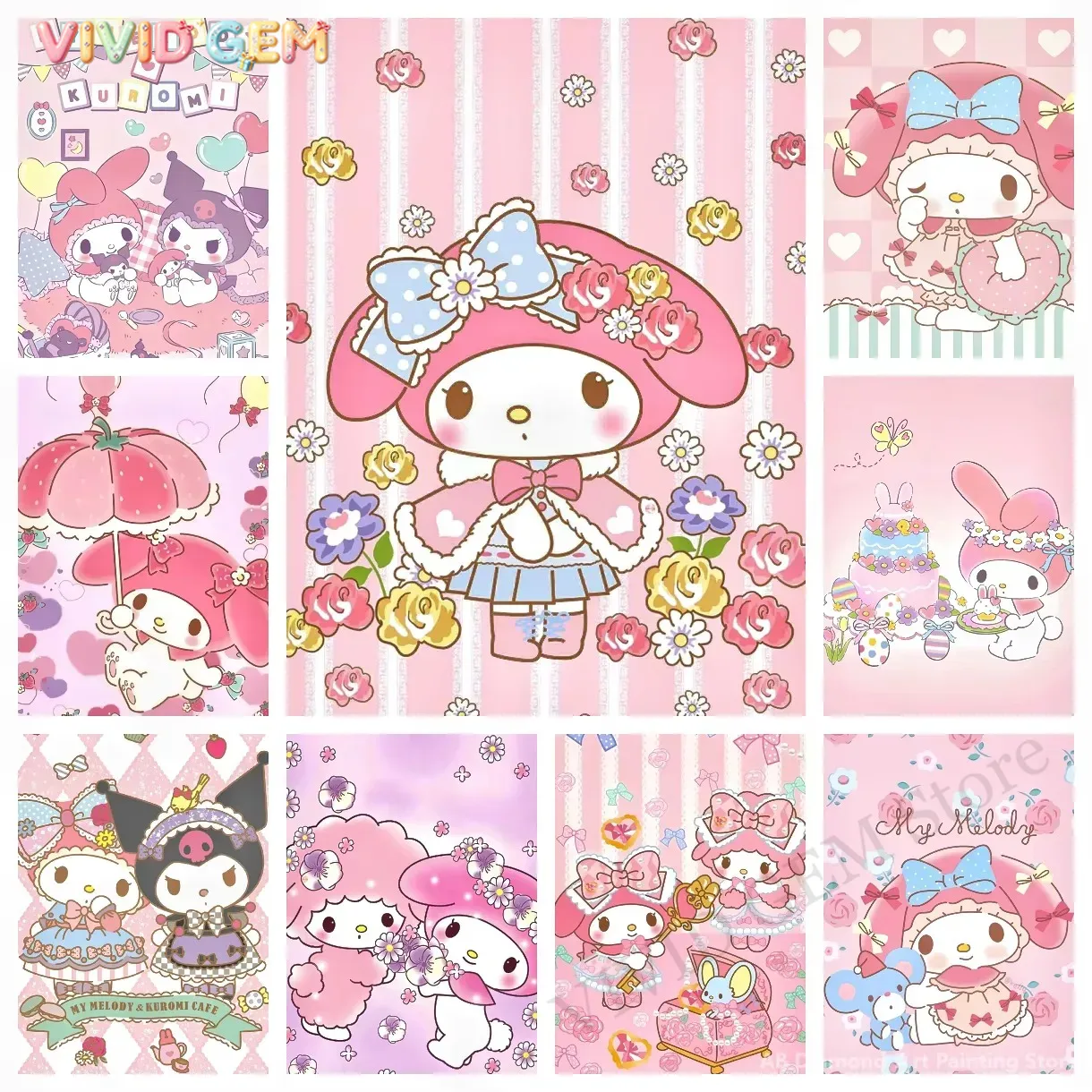 Pintura em Diamante My Melody  - Photo Mosaic Print avaliação e preço